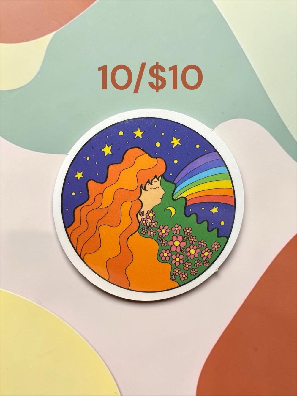 10 / $10 Rainbow Mother Nature Floral Sticker